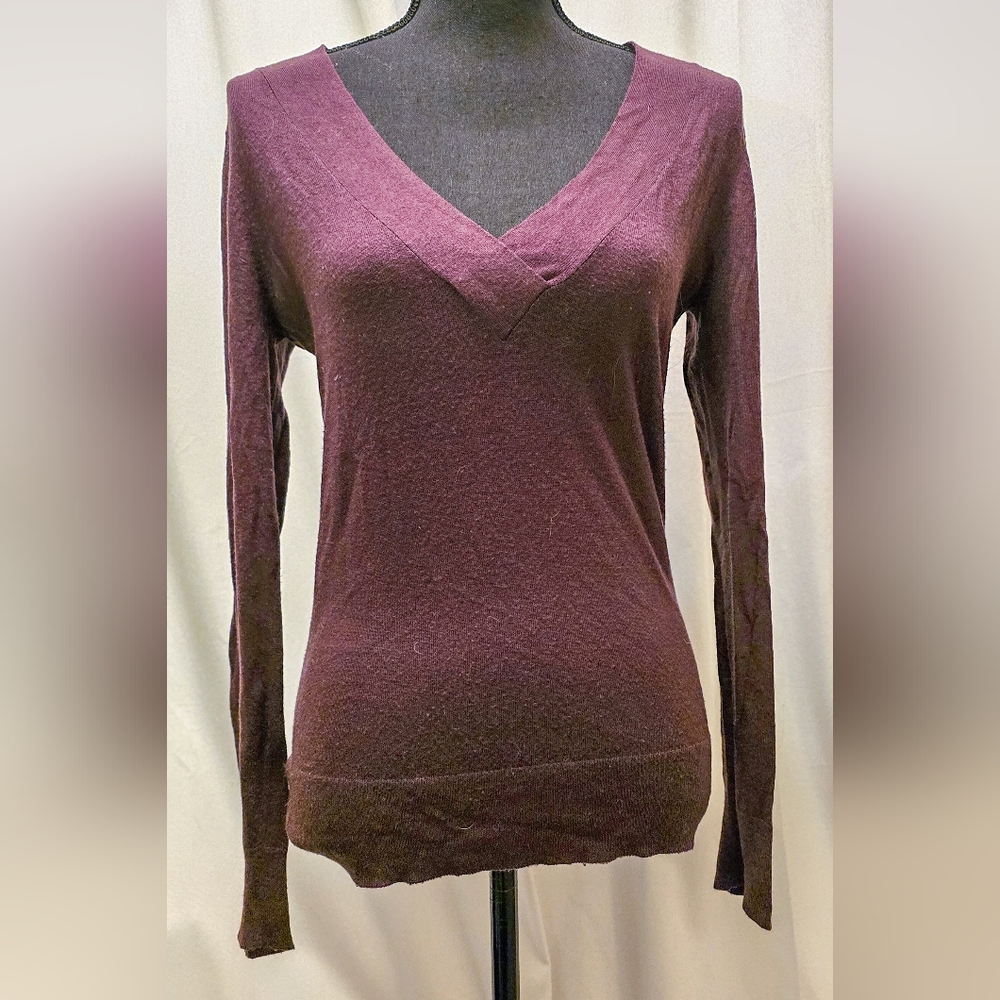 Halogen Chocolate Brown V-Neck Sweater M